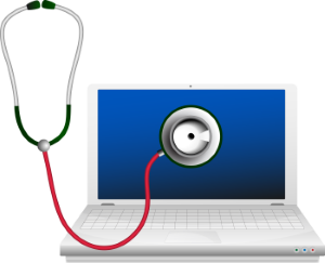Stethescope on laptop